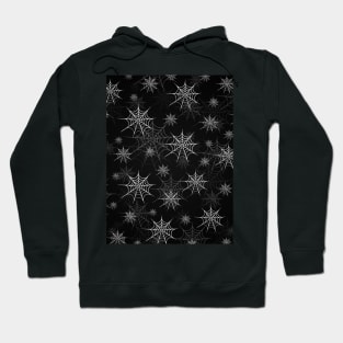 spider webs black and white print Hoodie